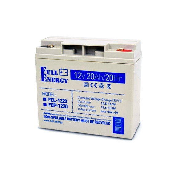 Акумулятор гелевий 12В 20 Аг для ДБЖ Full Energy FEL-1220