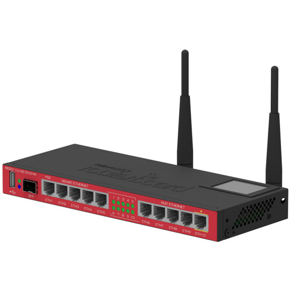 MikroTik RB2011UiAS-2HnD-IN 10-портовий Wi-Fi маршрутизатор