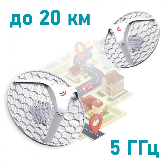 MikroTik LHG HP5 (RBLHG-5HPnD) - Зовнішній бездротовий міст 5 ГГц
