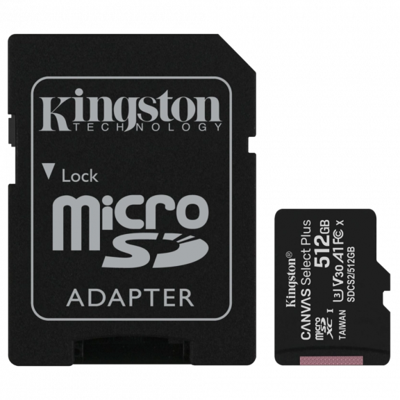 Kingston 512GB micSDXC Canvas Select Plus 100R A1 C10 Card + ADP Модуль флеш-пам'яті