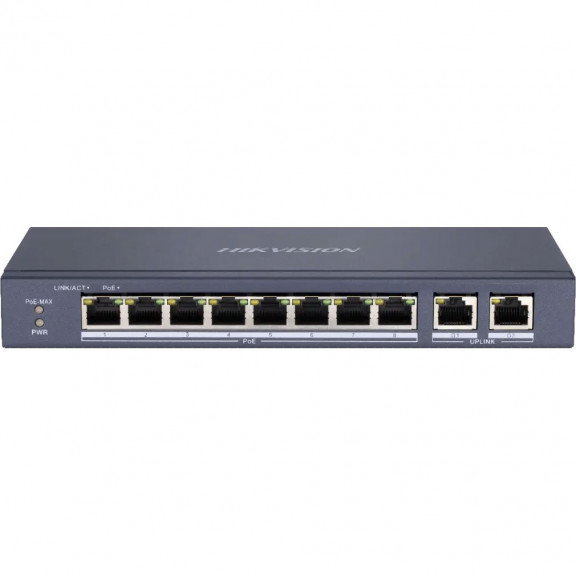 Hikvision DS-3E0310P-E/M - 8-портовий некерований комутатор Fast Ethernet POE