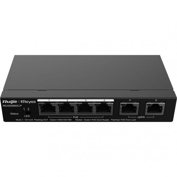Ruijie Reyee RG-ES206GC-P - 6-портовий гігабітний смарт-комутатор з підтримкою PoE