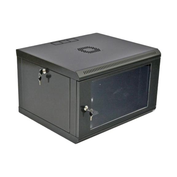 Шафа 19" , 600x500x373мм (Ш*Г*В), економ, акрилове скло, чорна 6U