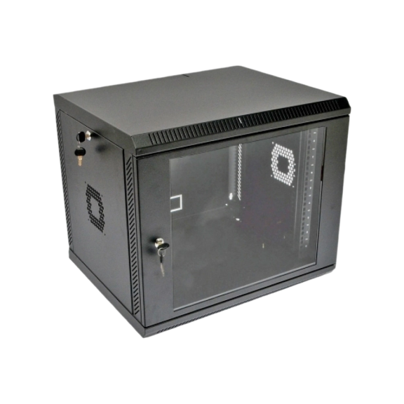 Шафа 19" , 600х500х507 мм (Ш*Г*В), акрилове скло, чорна 9U