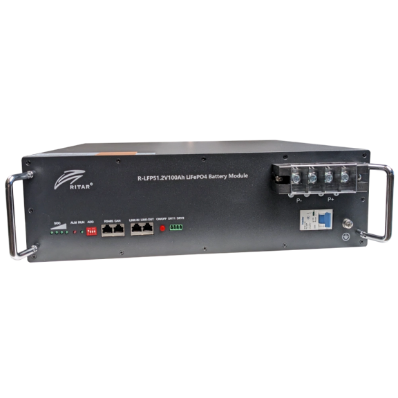Ritar R-LFP51.2V100AH - Високовольтна акумуляторна батарея з bluetooth та автоматичним вимикачем