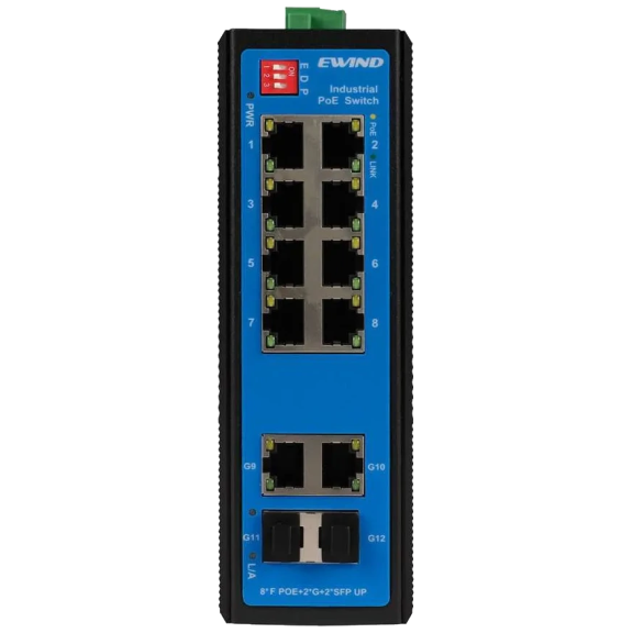Ewind EW-PIS1712-8FE - 8-портовий промисловий 10/100M PoE комутатор