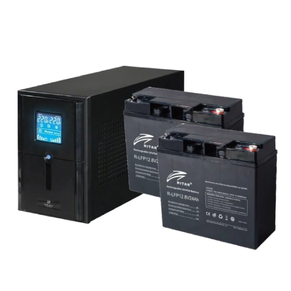 Kraft KRF-PSW1000VA/800W(LCD) + Ritar R-LFP12.8V24AH - Система безперебійного живлення 614 Вт·год