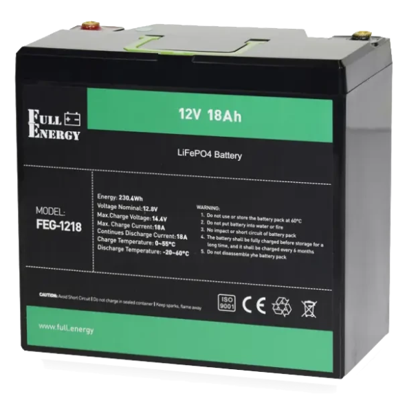 Full Energy FEG-1218 - Акумуляторна батарея 18Ah/12В LiFePO4