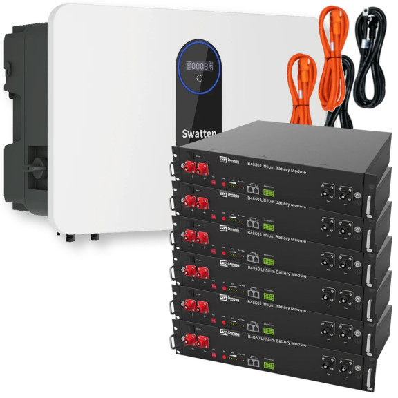Dyness B4850G (2.4 кВт·г / 48 В) (6 шт.) + SWATTEN SiH-6kW-SL 6kw (LV) (1 шт.) + 2 комплекта кабелів - Комплект системи накопичення енергії