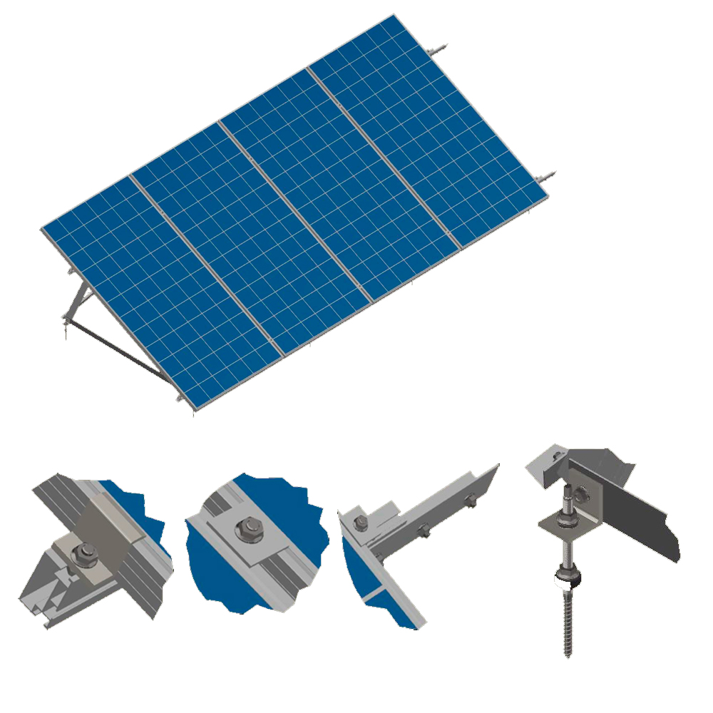 Комплект книжкової системи кріплень НА 5 ФОТОМОДУЛЕЙ / розмір модуля(2278х1133х35)(кут 25,алюміній)